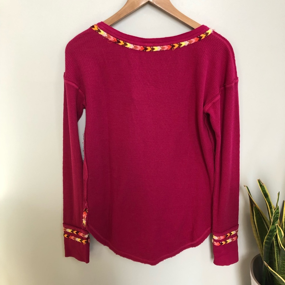 Free People Thermal Embroidered Henley Long Sleeve - Picture 7 of 8
